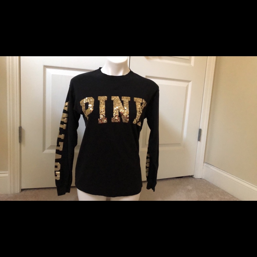 Black & White Ling Sleeve Pink Shirt.